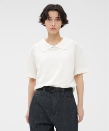 マーガレットハウエル　MHL 半袖　カットソー　白 DRY COTTON JERSEY TOP | MARGARET HOWELL（マーガレット・ハウエル