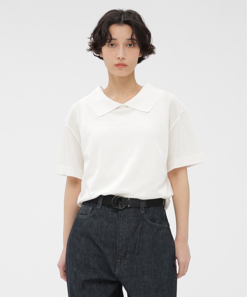 COTTON LINEN PIQUE JERSEY（Tシャツ/カットソー）｜MARGARET HOWELL