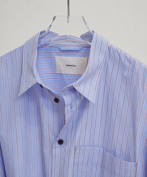 TODAYFUL/トゥデイフル】Stripe Pocket Shirts/ストライプポケット