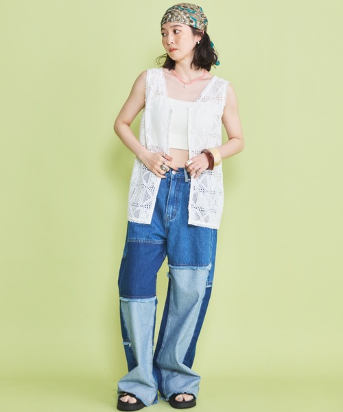 MIRROR STOKE(ミラーストーク)の「【ZOZO限定】LACE SLEEVELESS TOPS/レーススリーブレストップス(シャツ/ブラウス・レディース・ブラック/オフホワイト・MEDIUM)」の20枚目の写真