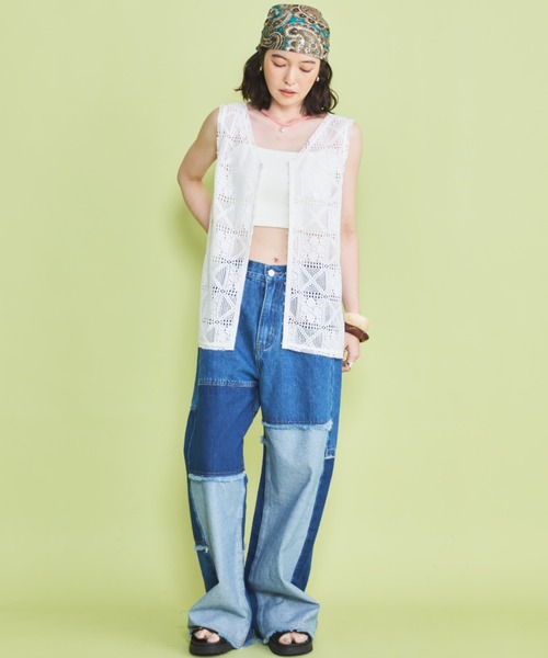 MIRROR STOKE(ミラーストーク)の「【ZOZO限定】LACE SLEEVELESS TOPS/レーススリーブレストップス(シャツ/ブラウス・レディース・ブラック/オフホワイト・MEDIUM)」の19枚目の写真
