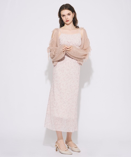 ME COUTURE(ミークチュール)の「2WAYキッドモヘヤリボンスリーブニット(ニット/セーター・レディース・オフホワイト/ブラウン/ピンクベージュ・FREE)」の7枚目の写真
