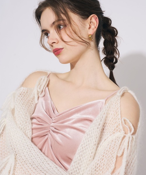 ME COUTURE(ミークチュール)の「2WAYキッドモヘヤリボンスリーブニット(ニット/セーター・レディース・オフホワイト/ブラウン/ピンクベージュ・FREE)」の12枚目の写真