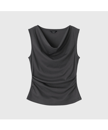 LOOKAST（ルックキャスト）の「カロルカウルネックスリーブレスTシャツ / CAROLE COWL NECK SLEEVELESS T-SHIRT_4colors（Tシャツ/カットソー）」