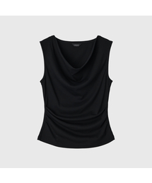 LOOKAST（ルックキャスト）の「カロルカウルネックスリーブレスTシャツ / CAROLE COWL NECK SLEEVELESS T-SHIRT_4colors（Tシャツ/カットソー）」