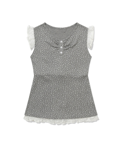 UGLY SHADOW（アグリーシャドウ）の「FLOWER LACE SLEEVELESS(GREY)（Tシャツ/カットソー・レディース・その他・FREE）」の4枚目の写真