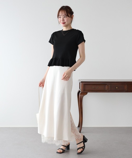 BLUEEAST（ブルーイースト）の「ティアードフリルペプラムカットソー（Tシャツ/カットソー・レディース・ブルー/ホワイト/ブラック・MEDIUM）」の22枚目の写真