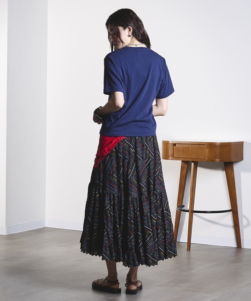 ROSE BUD（ローズバッド）の「(mag.by c)STRIPE CIRCLE SKIRT（スカート・レディース・ブラック/ライトピンク・ONE SIZE）」の8枚目の写真