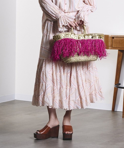 ROSE BUD（ローズバッド）の「(mag.by c)STRIPE CIRCLE SKIRT（スカート・レディース・ブラック/ライトピンク・ONE SIZE）」の9枚目の写真
