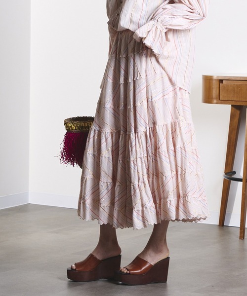 ROSE BUD（ローズバッド）の「(mag.by c)STRIPE CIRCLE SKIRT（スカート・レディース・ブラック/ライトピンク・ONE SIZE）」の10枚目の写真