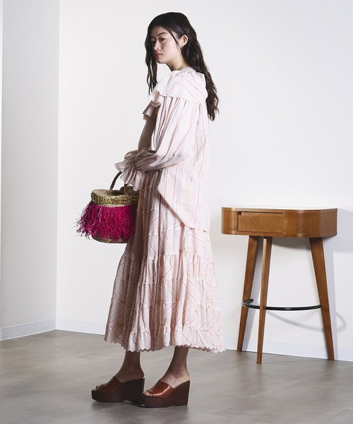 ROSE BUD（ローズバッド）の「(mag.by c)STRIPE CIRCLE SKIRT（スカート・レディース・ブラック/ライトピンク・ONE SIZE）」の15枚目の写真