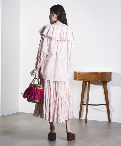 ROSE BUD（ローズバッド）の「(mag.by c)STRIPE CIRCLE SKIRT（スカート・レディース・ブラック/ライトピンク・ONE SIZE）」の16枚目の写真
