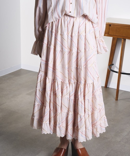ROSE BUD（ローズバッド）の「(mag.by c)STRIPE CIRCLE SKIRT（スカート・レディース・ブラック/ライトピンク・ONE SIZE）」の17枚目の写真