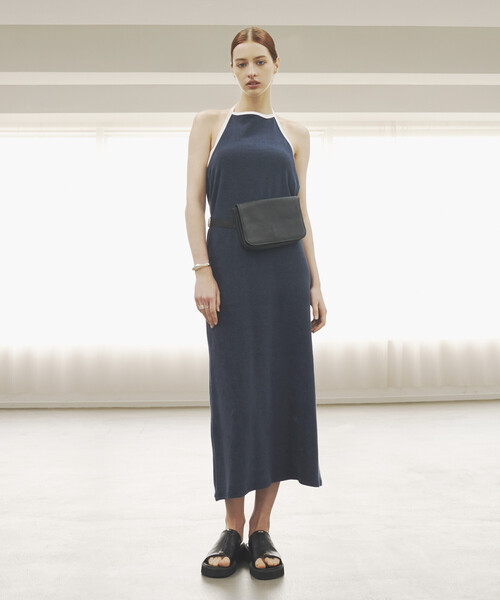 Firsthand(ファーストハンド)の「CHANTECLAIR × Firsthand/シャンテクレール 別注 Pile Camisole Dress / パイル キャミソール ドレス(ワンピース・レディース・ネイビー/オフホワイト・ONE SIZE)」の2枚目の写真