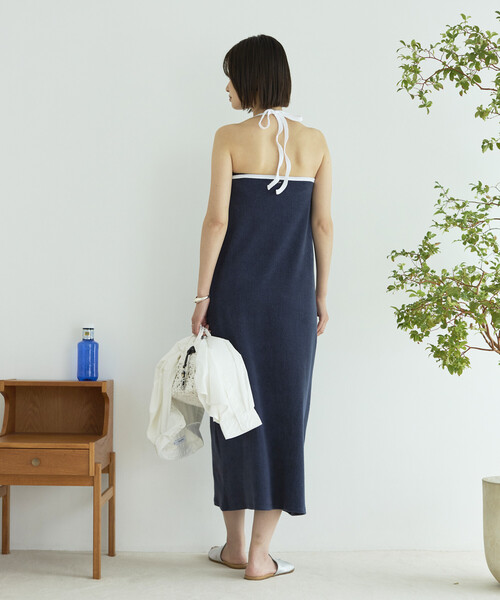 Firsthand(ファーストハンド)の「CHANTECLAIR × Firsthand/シャンテクレール 別注 Pile Camisole Dress / パイル キャミソール ドレス(ワンピース・レディース・ネイビー/オフホワイト・ONE SIZE)」の9枚目の写真