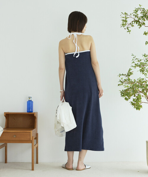 Firsthand(ファーストハンド)の「CHANTECLAIR × Firsthand/シャンテクレール 別注 Pile Camisole Dress / パイル キャミソール ドレス(ワンピース・レディース・ネイビー/オフホワイト・ONE SIZE)」の10枚目の写真