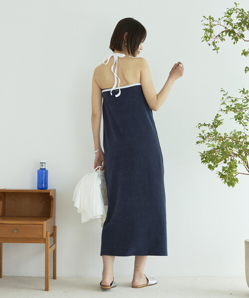 Firsthand(ファーストハンド)の「CHANTECLAIR × Firsthand/シャンテクレール 別注 Pile Camisole Dress / パイル キャミソール ドレス(ワンピース・レディース・ネイビー/オフホワイト・ONE SIZE)」の11枚目の写真