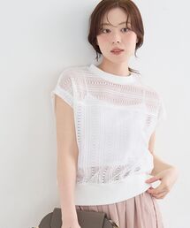 le.coeur blanc | 【洗える】ラッセルレースフレンチプルオーバー(Tシャツ/カットソー)