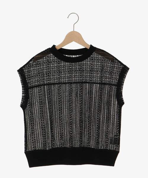 le.coeur blanc(ルクールブラン)の「【洗える】ラッセルレースフレンチプルオーバー(Tシャツ/カットソー・レディース・ホワイト/ブラック・38)」の9枚目の写真
