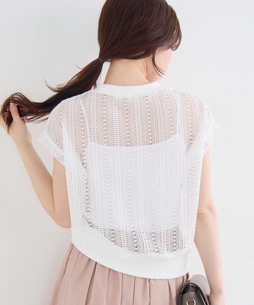 le.coeur blanc(ルクールブラン)の「【洗える】ラッセルレースフレンチプルオーバー(Tシャツ/カットソー・レディース・ホワイト/ブラック・38)」の22枚目の写真