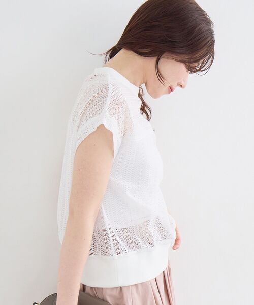 le.coeur blanc(ルクールブラン)の「【洗える】ラッセルレースフレンチプルオーバー(Tシャツ/カットソー・レディース・ホワイト/ブラック・38)」の21枚目の写真