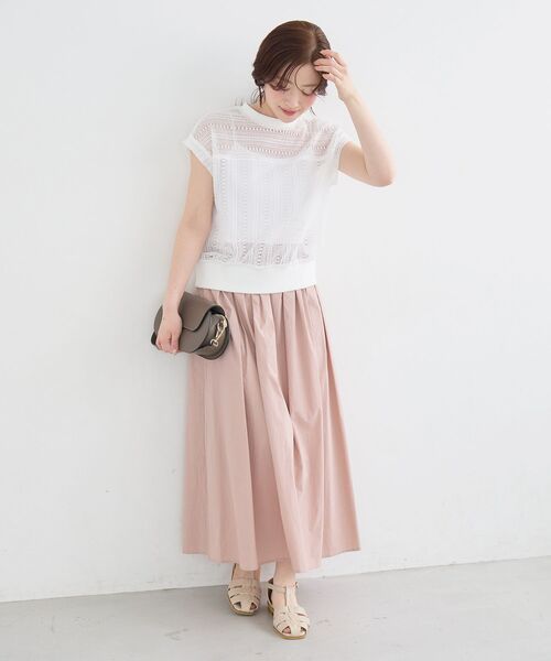 le.coeur blanc(ルクールブラン)の「【洗える】ラッセルレースフレンチプルオーバー(Tシャツ/カットソー・レディース・ホワイト/ブラック・38)」の14枚目の写真