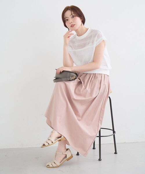le.coeur blanc(ルクールブラン)の「【洗える】ラッセルレースフレンチプルオーバー(Tシャツ/カットソー・レディース・ホワイト/ブラック・38)」の12枚目の写真