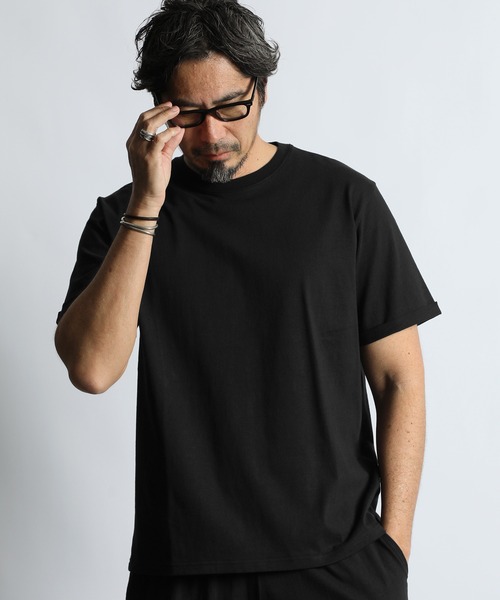 8oz HEAVY WEIGHT COTTON ROLL-UP SLEEVE TEE：セットアップ対応