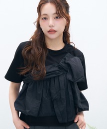 ビッグリボン・アシンメトリーTシャツ
