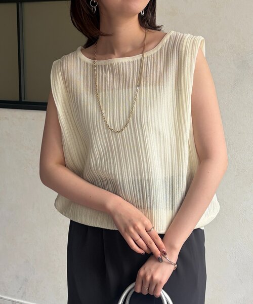 Chez toi(シェトワ)の「プリーツドルマンニットプルオーバー(ニット/セーター・レディース・オレンジ/ブラウン/ブラック/オフホワイト・FREE)」の2枚目の写真