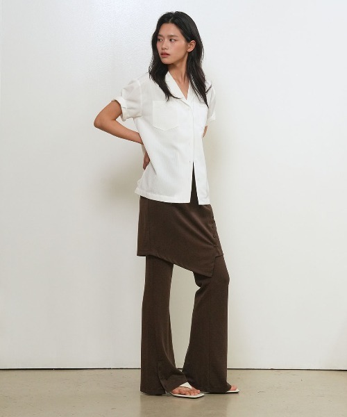 GENERAL IDEA(ジェネラルアイデア)の「【GENERAL IDEA】シアサッカーカラーハーフシャツ / SEERSUCKER HALF SLEEVE SHIRT(シャツ/ブラウス・レディース・ベージュ/ホワイト・L/M/S)」の7枚目の写真
