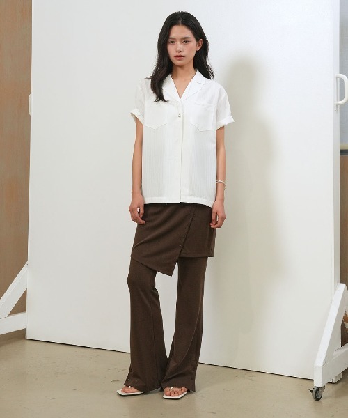 GENERAL IDEA(ジェネラルアイデア)の「【GENERAL IDEA】シアサッカーカラーハーフシャツ / SEERSUCKER HALF SLEEVE SHIRT(シャツ/ブラウス・レディース・ベージュ/ホワイト・L/M/S)」の6枚目の写真