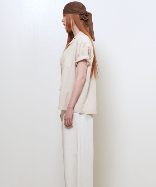 GENERAL IDEA(ジェネラルアイデア)の「【GENERAL IDEA】シアサッカーカラーハーフシャツ / SEERSUCKER HALF SLEEVE SHIRT(シャツ/ブラウス・レディース・ベージュ/ホワイト・L/M/S)」の14枚目の写真
