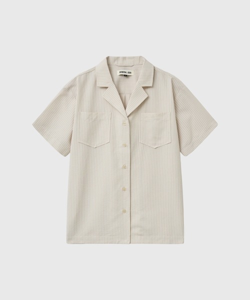 GENERAL IDEA(ジェネラルアイデア)の「【GENERAL IDEA】シアサッカーカラーハーフシャツ / SEERSUCKER HALF SLEEVE SHIRT(シャツ/ブラウス・レディース・ベージュ/ホワイト・L/M/S)」の15枚目の写真