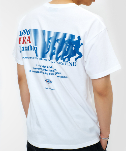 LAUGHER(ラファー)の「マラソンTシャツ - ホワイト(Tシャツ/カットソー・レディース・ホワイト・LARGE/X-LARGE/MEDIUM)」の2枚目の写真