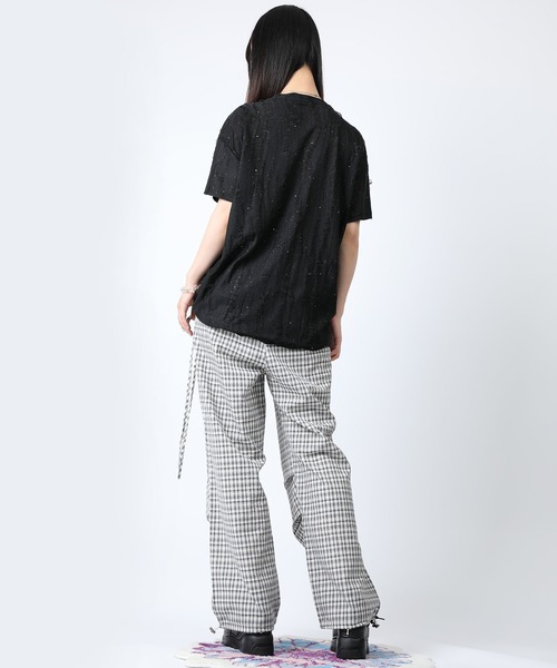 HOOK(フック)の「HOOK for girls チェック柄 × サイドフラップ カーゴパンツ(カーゴパンツ・レディース・ブルー/ブラック・M)」の16枚目の写真