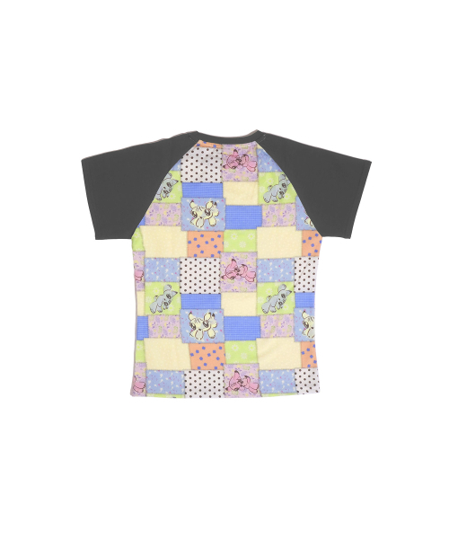 NICE GHOST CLUB（ナイスゴーストクラブ）の「PATCHWORK QUILTED PRINTED MINI TEE_CHARCOAL(NG2GMUT545A)（Tシャツ/カットソー・レディース・チャコール・F）」の6枚目の写真