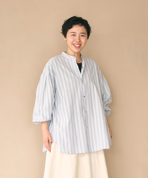 kha:ki（カーキ）の「「KHA:KI / カーキ」GOLD DOT SHIRT（シャツ/ブラウス・レディース・ブルー/ホワイト/チェック・1/2）」の10枚目の写真