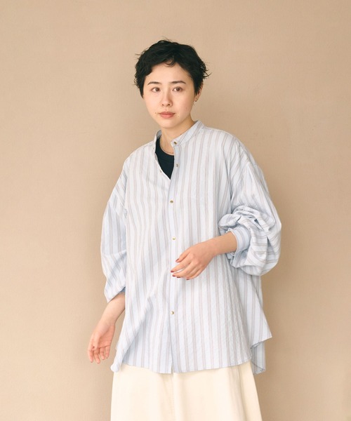 kha:ki（カーキ）の「「KHA:KI / カーキ」GOLD DOT SHIRT（シャツ/ブラウス・レディース・ブルー/ホワイト/チェック・1/2）」の12枚目の写真