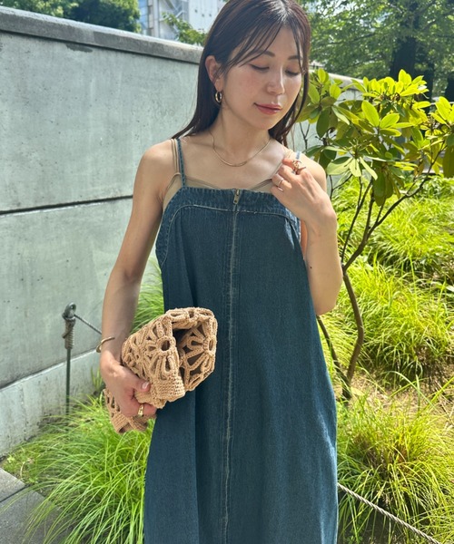 MYMOOD.(マイムード)の「高身長さんも嬉しい♪LONGサイズ展開有 フロントジップデニムロングジャンパースカート デニムジャンスカ(ワンピース・レディース・ブラック/ブルー・FREE/LONG)」の7枚目の写真
