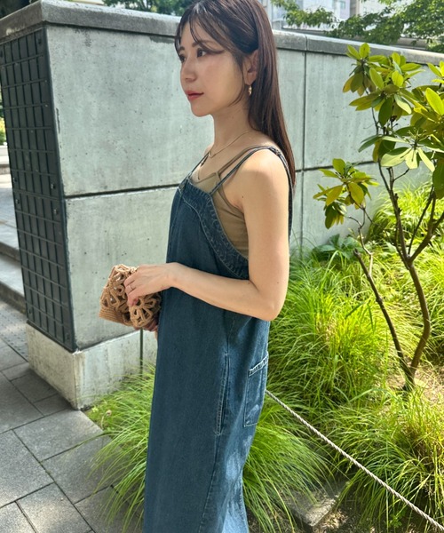 MYMOOD.(マイムード)の「高身長さんも嬉しい♪LONGサイズ展開有 フロントジップデニムロングジャンパースカート デニムジャンスカ(ワンピース・レディース・ブラック/ブルー・FREE/LONG)」の8枚目の写真