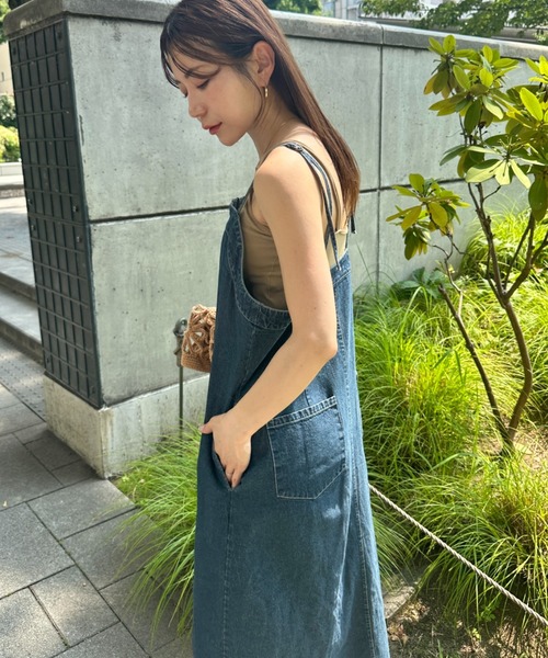 MYMOOD.(マイムード)の「高身長さんも嬉しい♪LONGサイズ展開有 フロントジップデニムロングジャンパースカート デニムジャンスカ(ワンピース・レディース・ブラック/ブルー・FREE/LONG)」の10枚目の写真