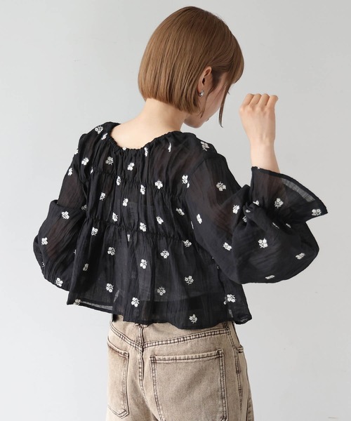 tiptop(ティップトップ)の「花刺繍シアーリボンブラウス(シャツ/ブラウス・レディース・ブラック/サックスブルー/アイボリー・FREE)」の20枚目の写真