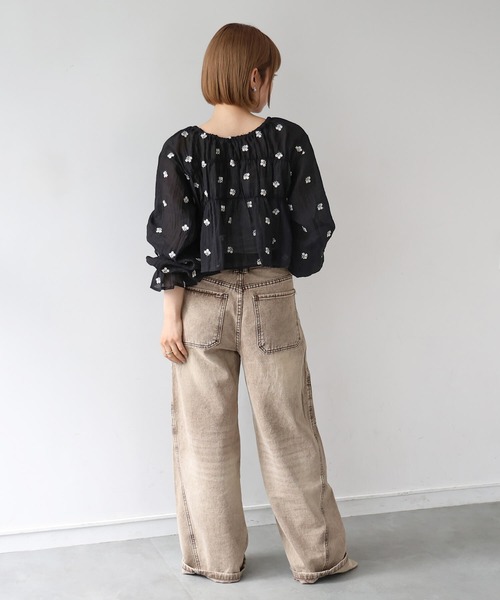 tiptop(ティップトップ)の「花刺繍シアーリボンブラウス(シャツ/ブラウス・レディース・ブラック/サックスブルー/アイボリー・FREE)」の22枚目の写真