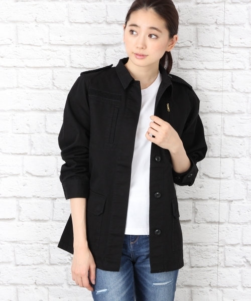 LEPSIM(レプシィム)の「ミリタリーブルゾン 708371(ブルゾン・レディース・カモフラージュ/ブラック/カーキ・LARGE/MEDIUM)」の1枚目の写真