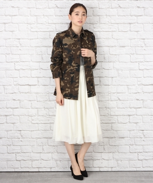 LEPSIM(レプシィム)の「ミリタリーブルゾン 708371(ブルゾン・レディース・カモフラージュ/ブラック/カーキ・LARGE/MEDIUM)」の5枚目の写真