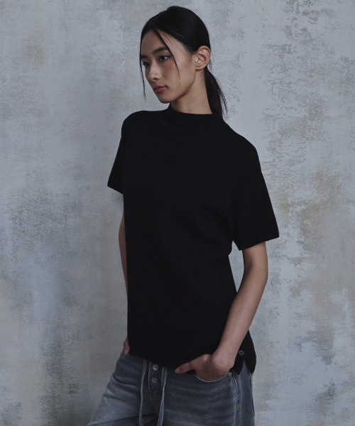 [Ep.02] Mockneck half‑knit (чёрный)