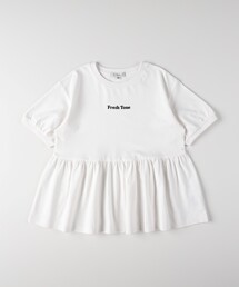 VIVIAN BLUE | VIVIAN BLUE(ヴィヴィアンブルー)ワンポイント刺繍ペプラムTシャツ(Tシャツ/カットソー)