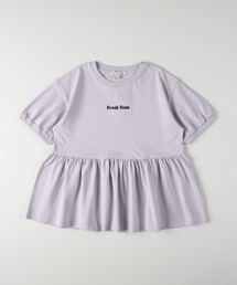 VIVIAN BLUE | VIVIAN BLUE(ヴィヴィアンブルー)ワンポイント刺繍ペプラムTシャツ(Tシャツ/カットソー)