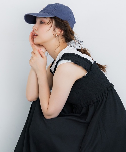 coca(coca)(コカ)の「エンブレム刺繍ウォッシュキャップ(キャップ・レディース・ブラック/ネイビー・ONE SIZE)」の4枚目の写真